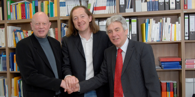 Gruppenbild mit Prof. Dr. Wilfried Bos und Prof. Dr. Heinz Günter Holtappels